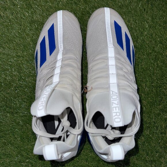 Adidas Adizero Primeknit White Blue Football Cleats Men\'s Size GV9621 NEW main image 4